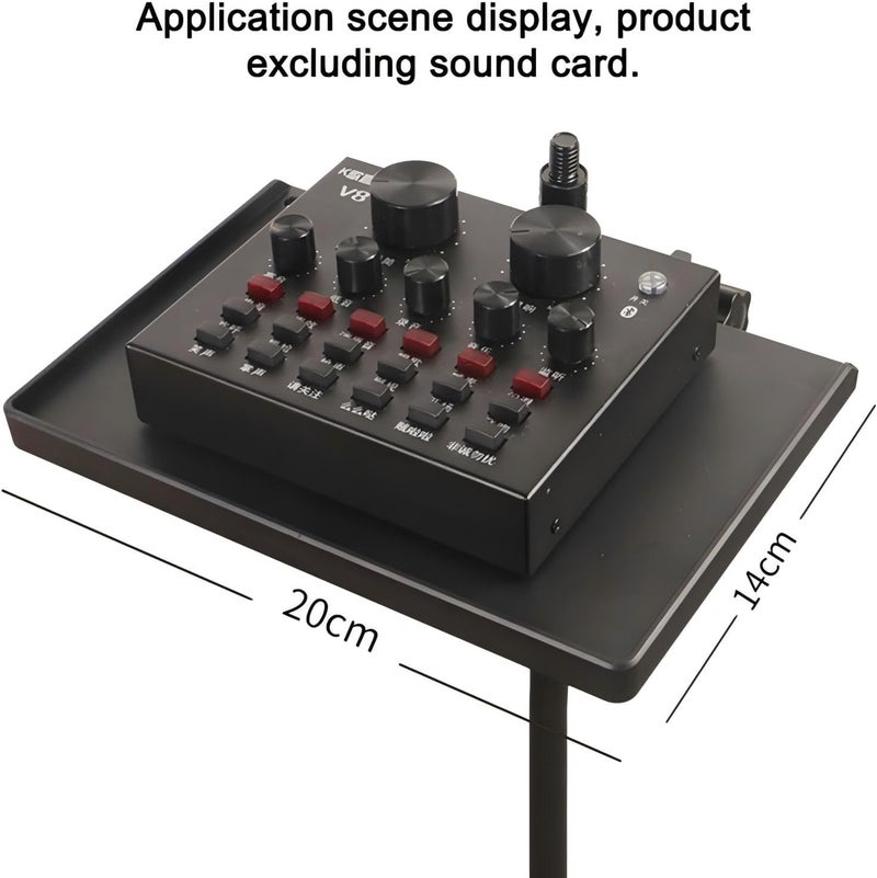 RTNLIT Microphone Stand Tray, Clamp On Firm Rack Tray Holder with 4.5 Pound Weight Capacity Adjustable Mic Stand Shelf for Live Streaming, Stage, Music Sheet, Karaoke, Recording, Podcast (7.9" × 5.5") - Image 3